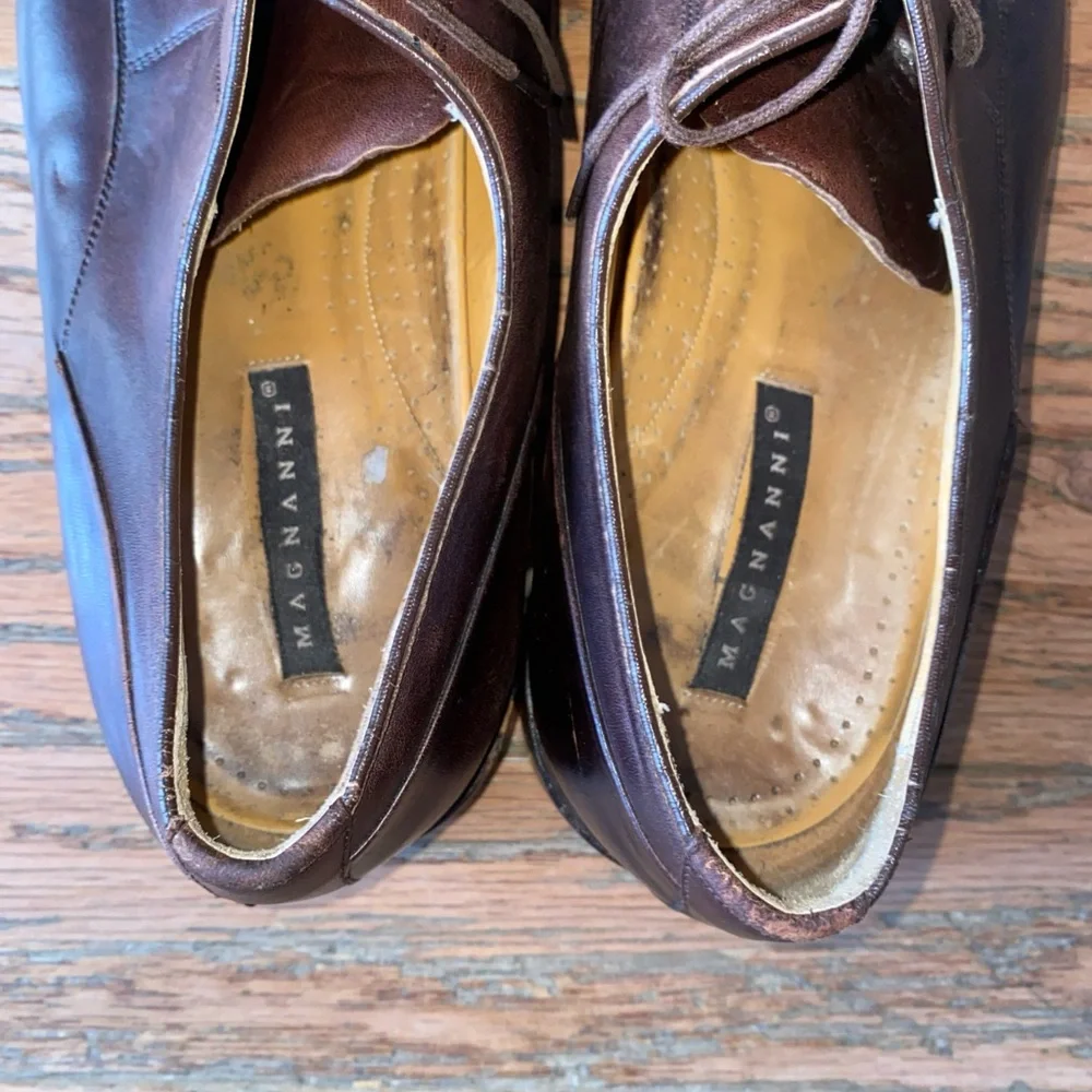 Vintage Magnanni Oxford  Shoes Dark Brown Toscana Global Italy Super Prime 9-10